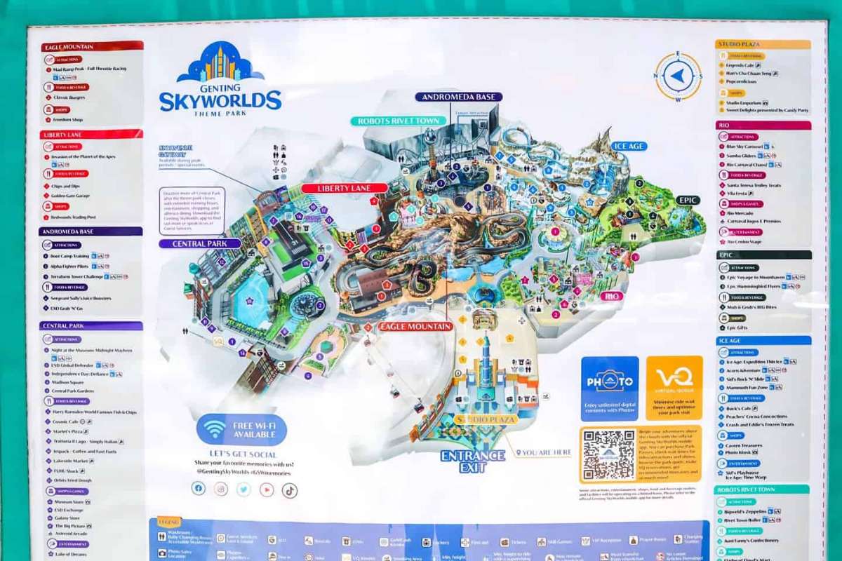 2D1N Genting Highlands Itinerary: Genting Skyworlds map